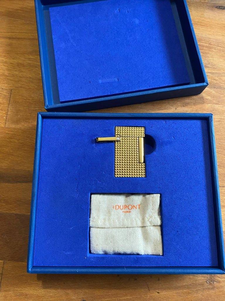 S.T. Dupont halsketting met aansteker goudkleurig – K27067CH, Handtassen en Accessoires, Overige Accessoires, Ophalen, Zo goed als nieuw
