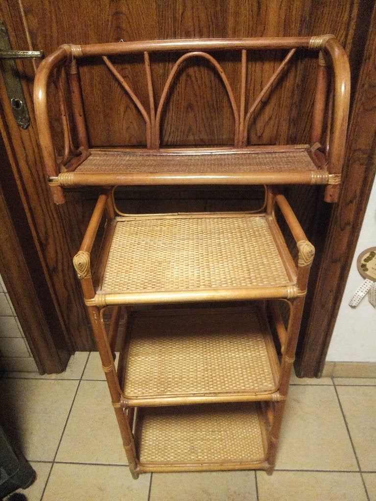 bamboe, rotan, rek, Ophalen
