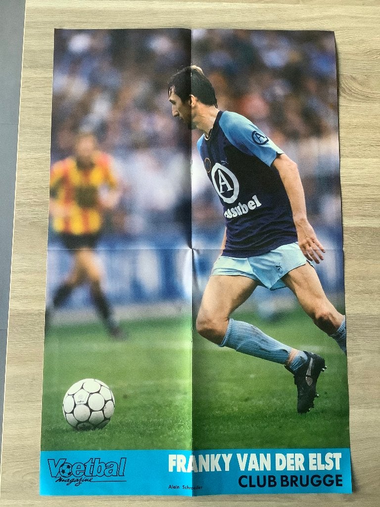 Poster Franky Van Der Elst bij Club Brugge, Ophalen of Verzenden, Zo goed als nieuw, Poster, Plaatje of Sticker