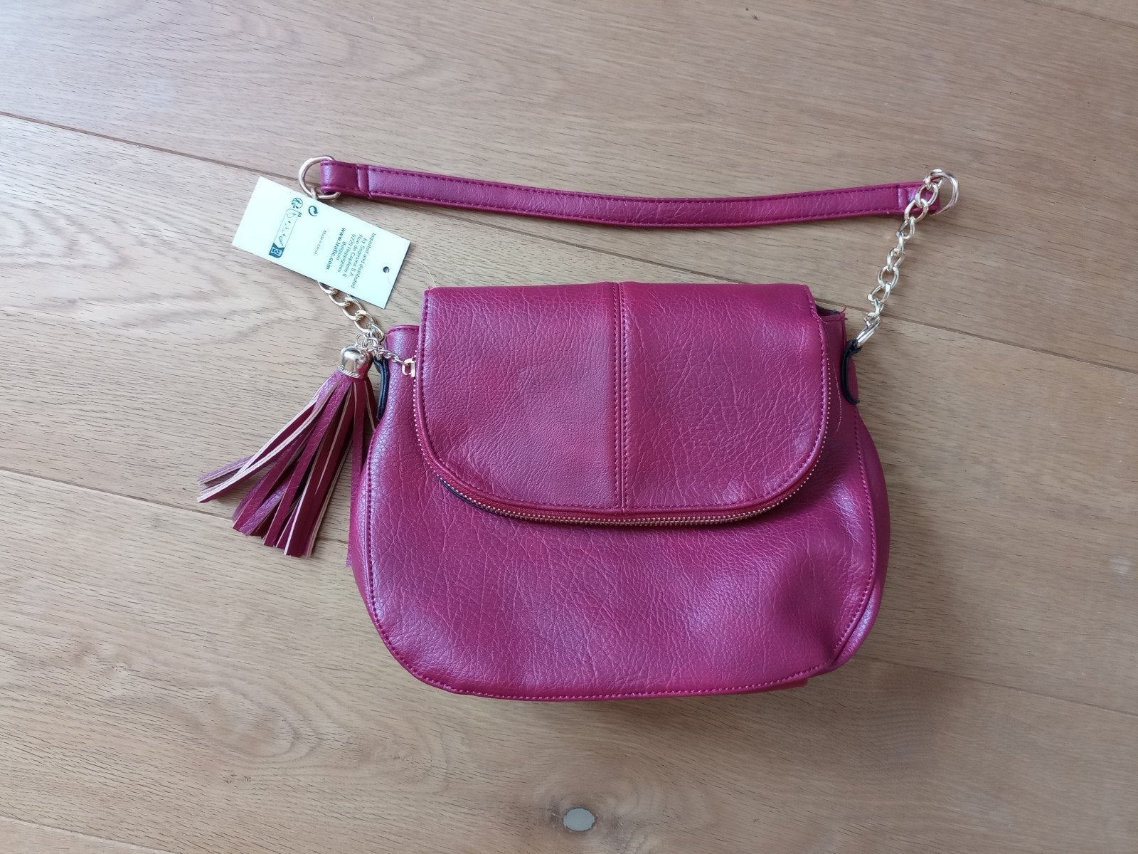 Nieuwe bordeauxrode handtas met tag, Ophalen of Verzenden, Rood