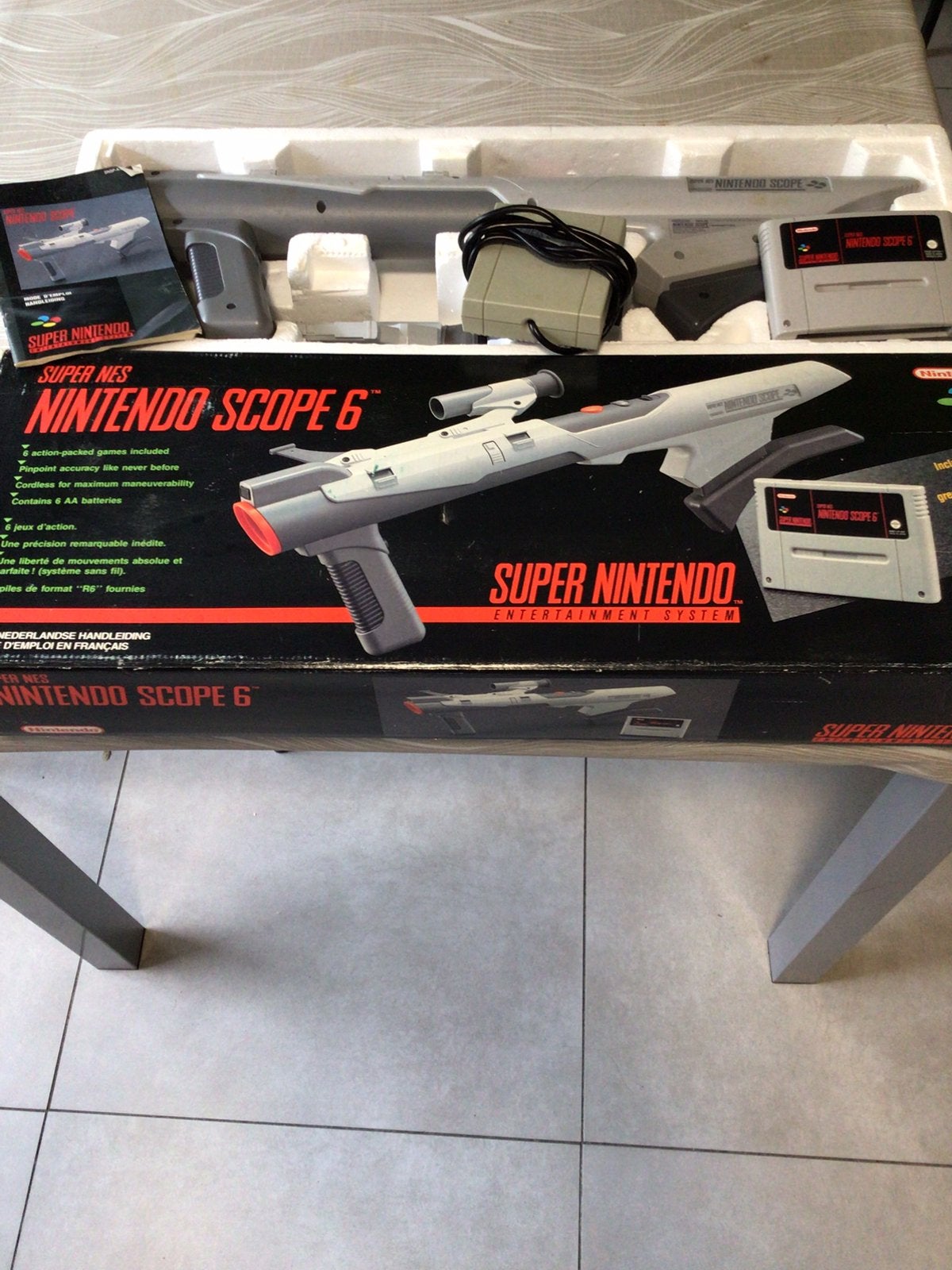 Super nes nintendo scope 6 met origenele doos en boekje, Consoles de jeu & Jeux vidéo, Jeux | Nintendo NES, Enlèvement, Comme neuf