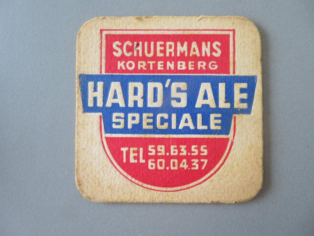 oud bierviltje Hard,s Ale speciale br. Schuermans Kortenberg, Ophalen of Verzenden, Zo goed als nieuw, Viltje(s), Overige merken