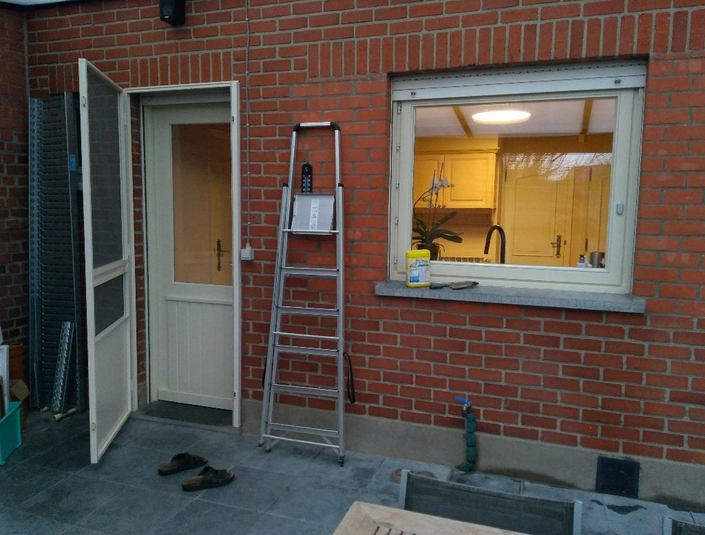 Stevige aluminium hordeur, Gebruikt, Deurkozijn, Aluminium, 150 tot 225 cm