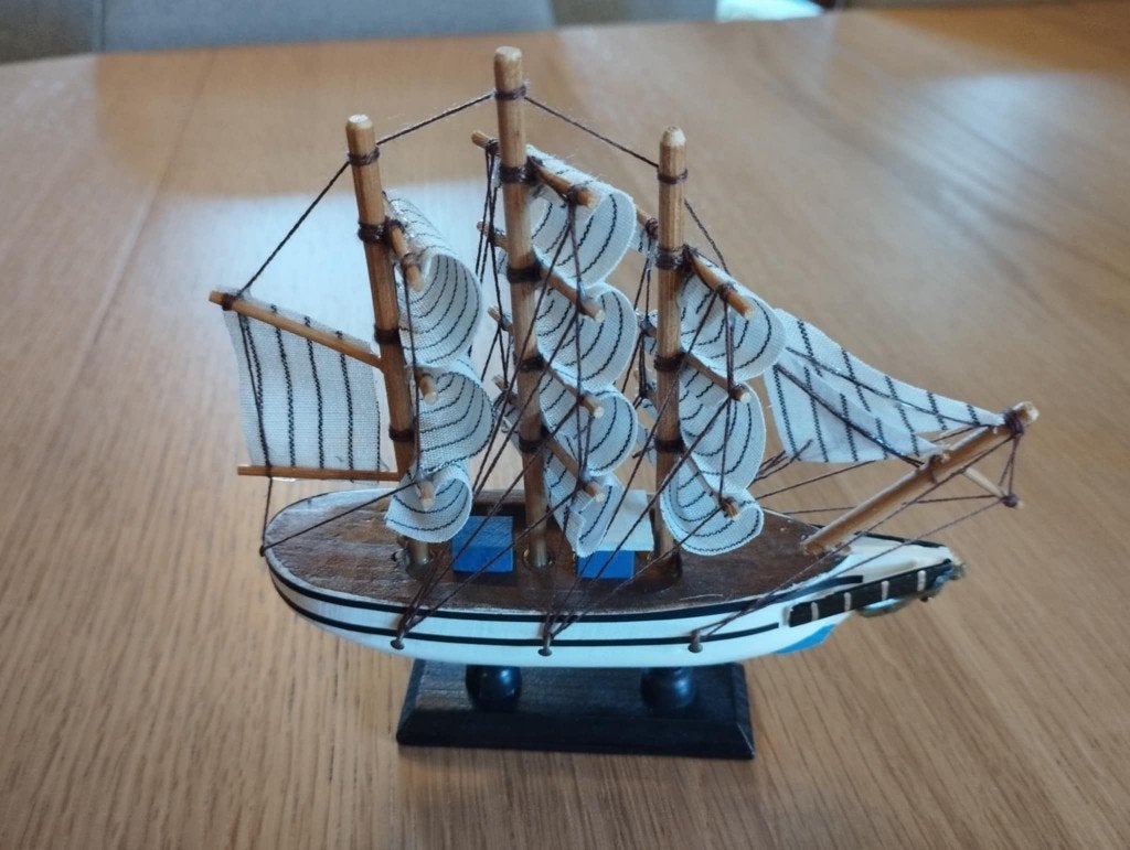 vintage zeilboot, houten zeilboot, woondecoratie, Antiek en Kunst, Antiek | Woonaccessoires, Ophalen