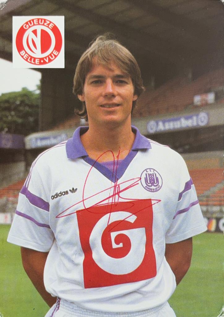 Fiche de joueur de Georges Grun - RSC Anderlecht - 1989/1990, Envoi, Comme neuf, Cartes de joueur