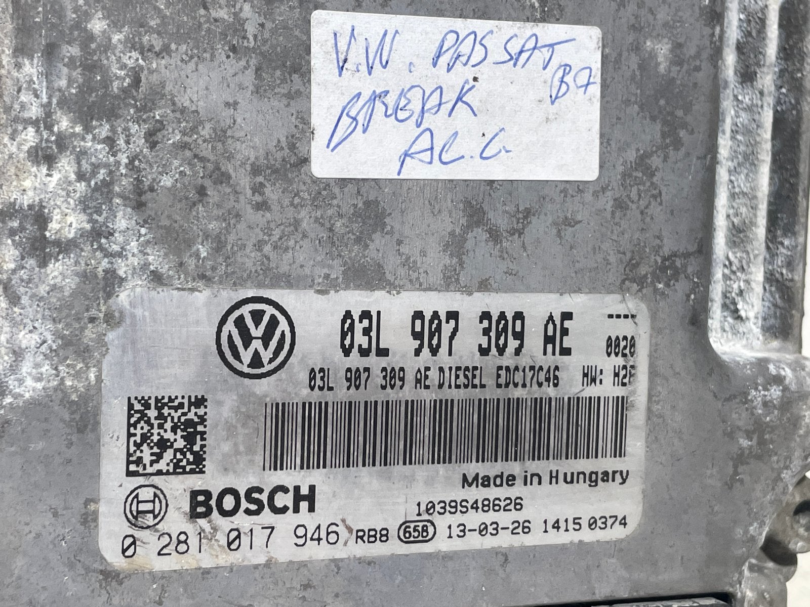 Calculateur Moteur VW PASSAT  03L907309AE, Enlèvement, Utilisé, BMW