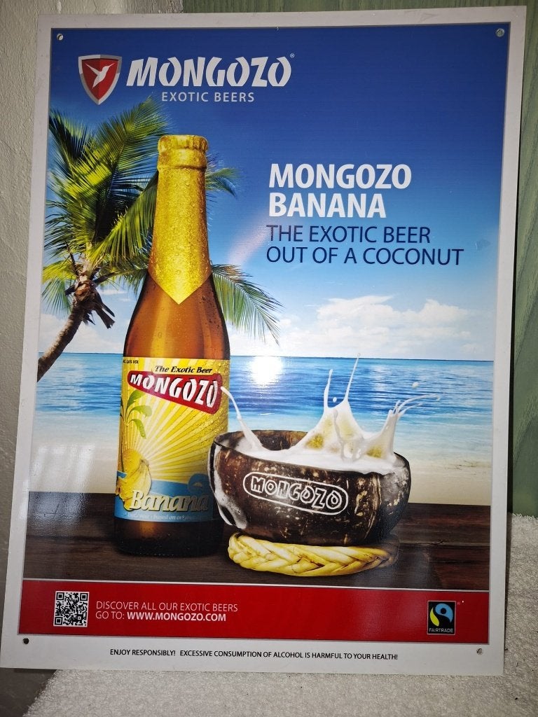 reclame plaat MONGOZO banana, begin 2000, Ophalen of Verzenden, Nieuw, Reclamebord