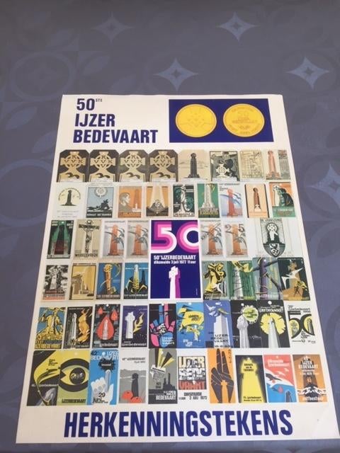 affiche 50ste ijzerbedevaart - 1977, Ophalen, A1 t/m A3, Overige onderwerpen, Rechthoekig Staand
