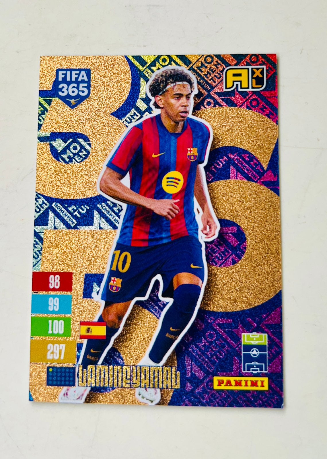 Panini Fifa 365 Adrenalyn 2027 Momentum Yamal Lamina, Ophalen of Verzenden, Zo goed als nieuw, Plaatje