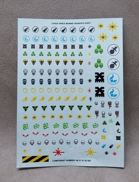 Warhammer 40000 Chaos decal sheet, Ophalen of Verzenden, Nieuw, Warhammer 40000, Accessoires