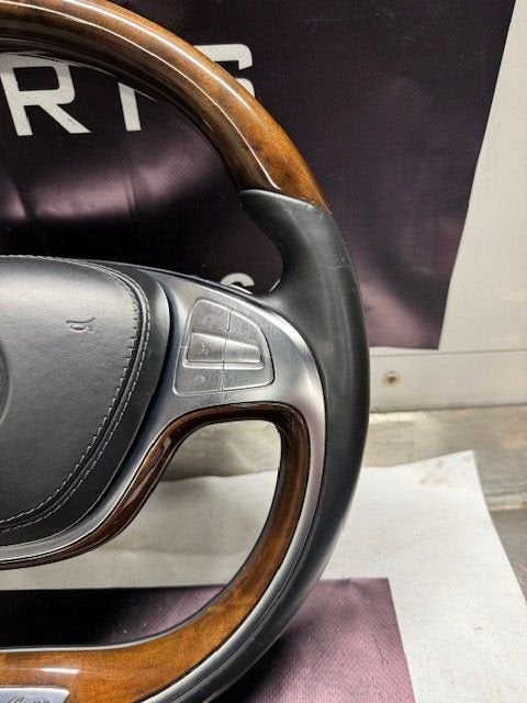 Mercedes S Klasse W222 Stuurwiel Stuur Compleet Hout Bruin, Gebruikt, -, Ophalen of Verzenden, -