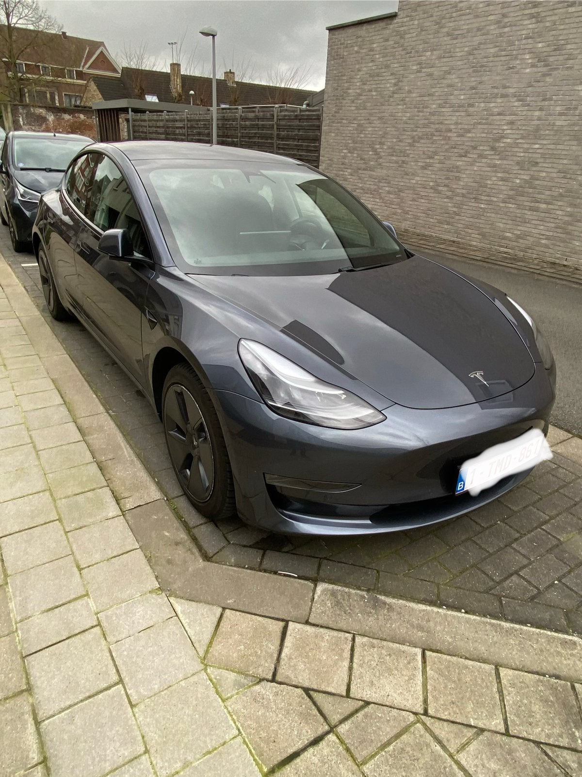 Tesla model 3 long range 500 km range, Auto's, Automaat, Zwart, Blauw, Leder