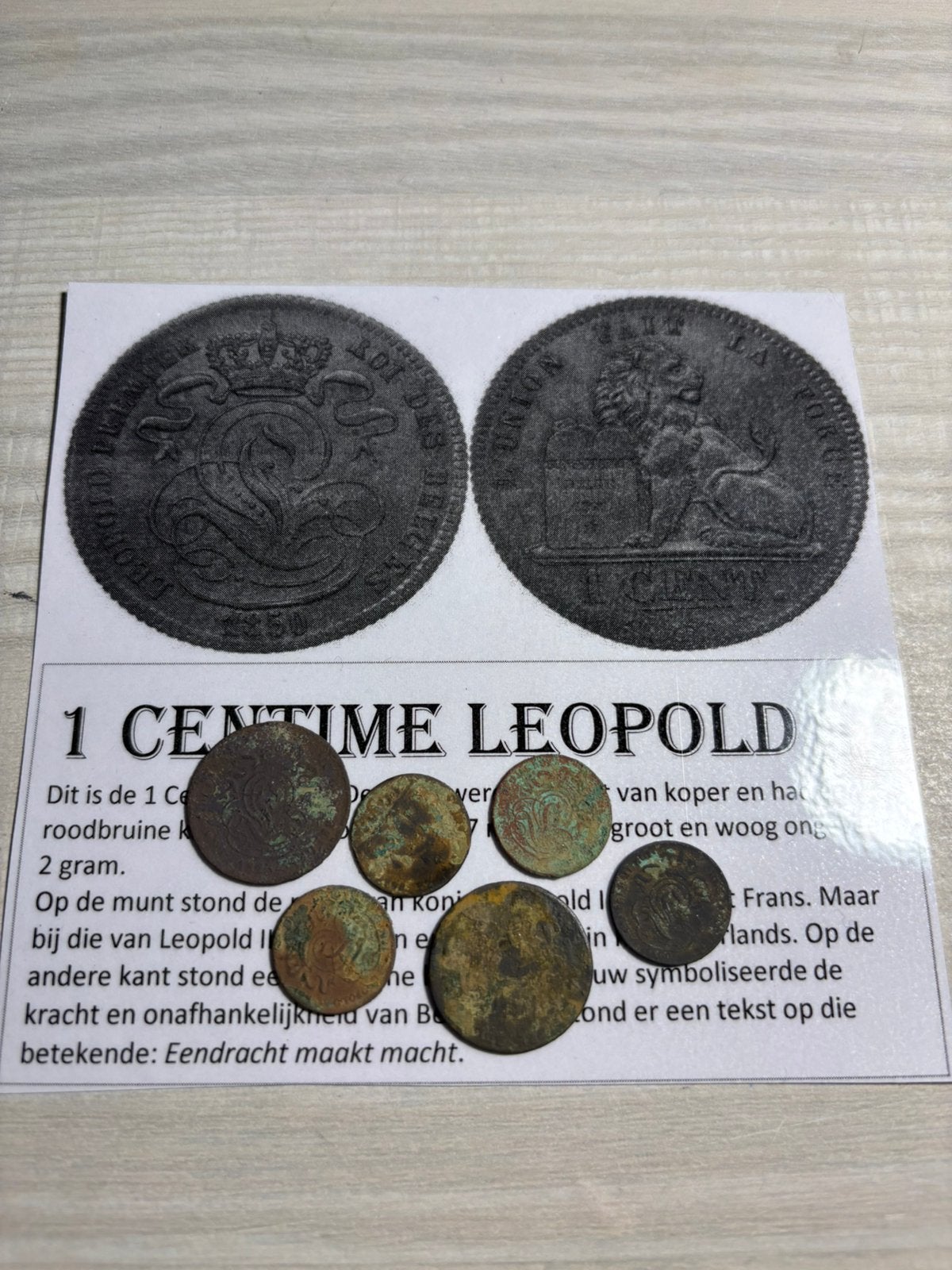 Bodemvondsten 1 centime munten Leopold I en II, Postzegels en Munten, Ophalen of Verzenden, Setje