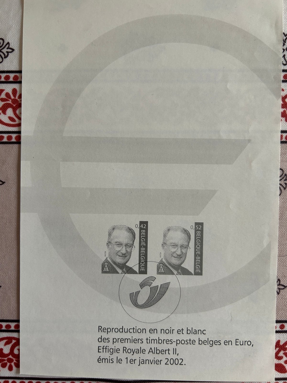 BELGIQUE: Feuillet Albert II (noir et blanc), Timbres & Monnaies, Enlèvement ou Envoi, Sans gomme, Non oblitéré, Chefs d'Etat