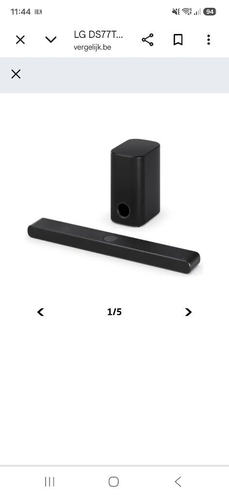 LG DS77TY Soundbar met subwoofer, Ophalen, Met externe subwoofer, Nieuw