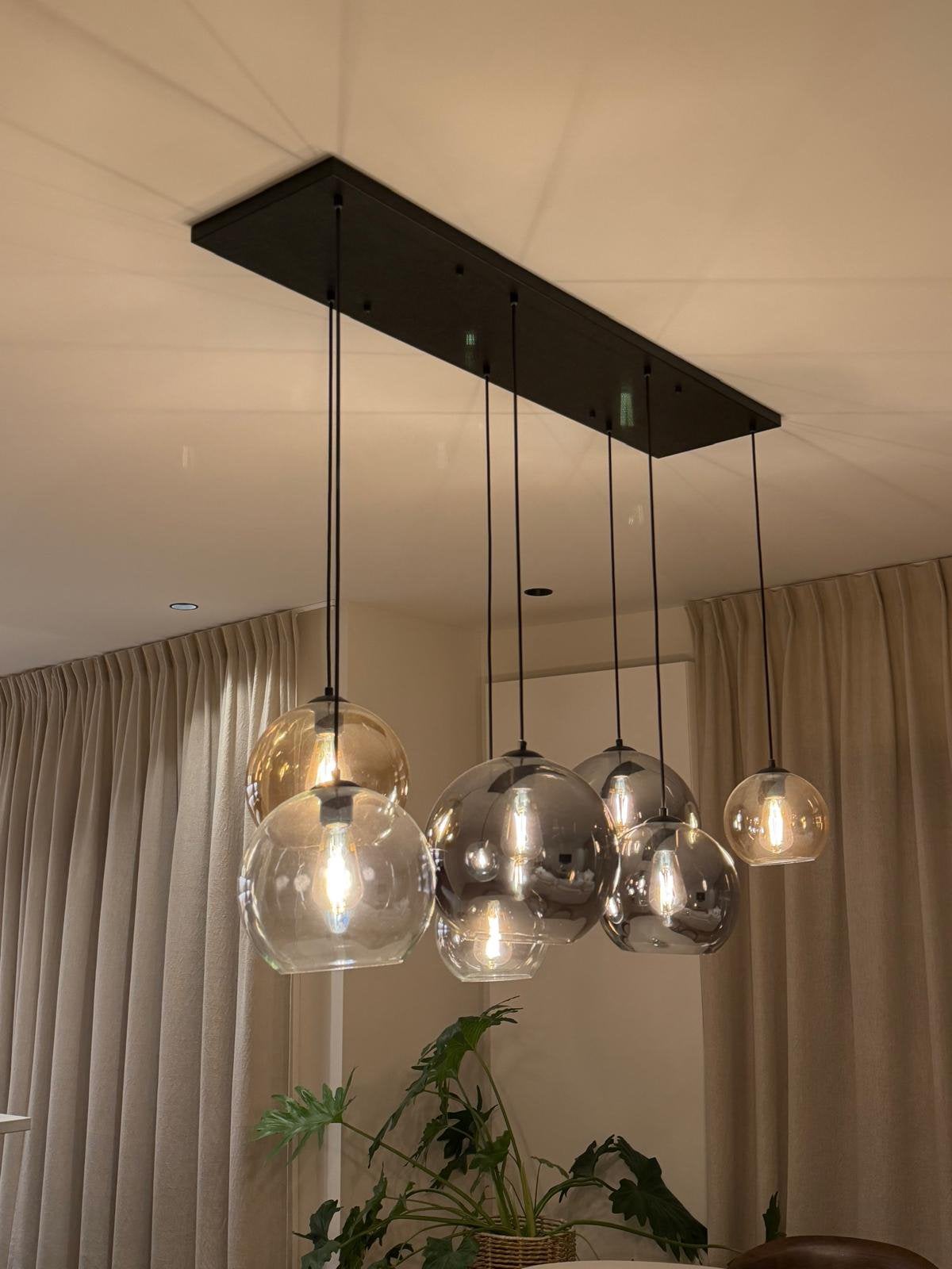 Zijlstra Hanglamp 4+3 Multi Globe XL - Modern Design, Huis en Inrichting, Lampen | Hanglampen, Ophalen of Verzenden, Zo goed als nieuw