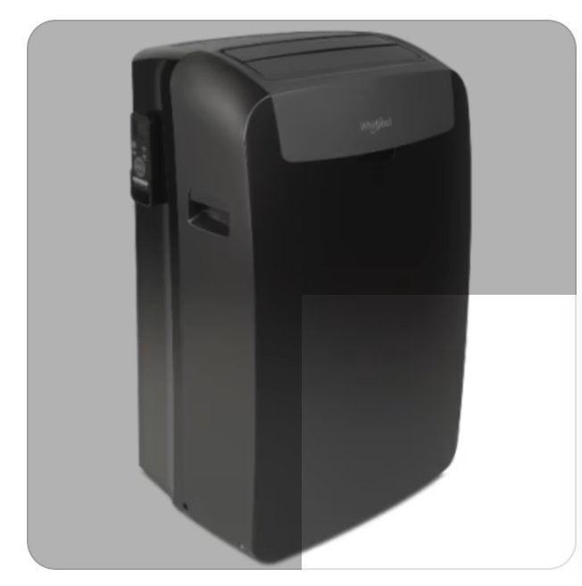 WHIRLPOOL Mobiele Airco 12K BTU - koelen+verwarmen, Ophalen, Afstandsbediening, Koelen en Ontvochtigen, Minder dan 60 m³