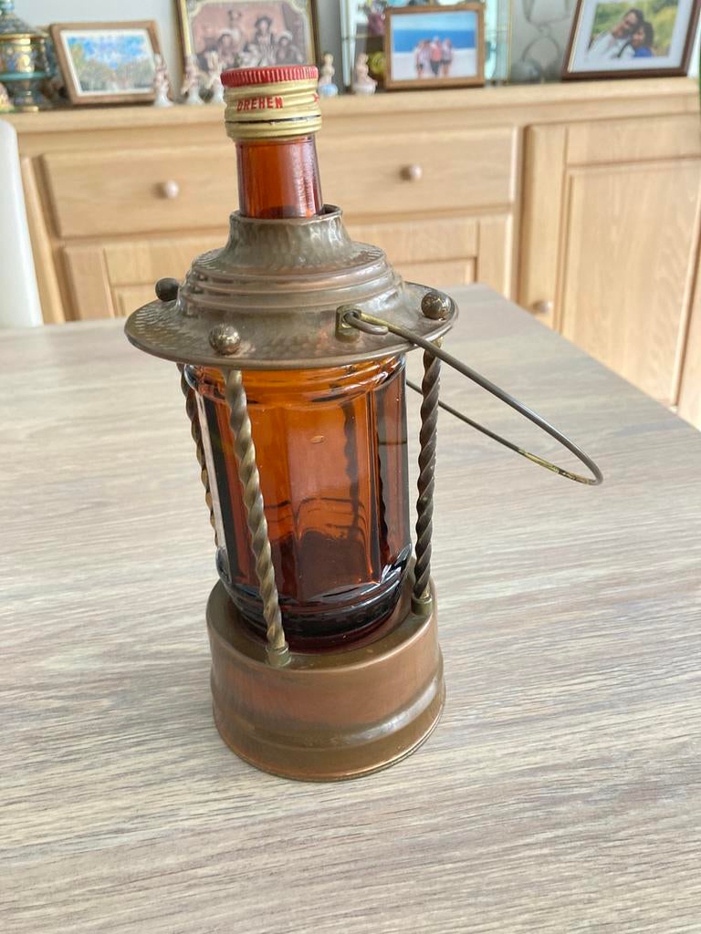 vintage muziekdoos decanter in de vorm van scheepslantaarn,, Antiek en Kunst, Ophalen of Verzenden