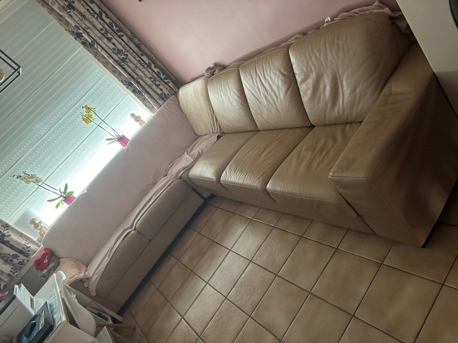 Lederen hoeksalon!! Schilfert niet af!!, Ophalen, Gebruikt, Leer