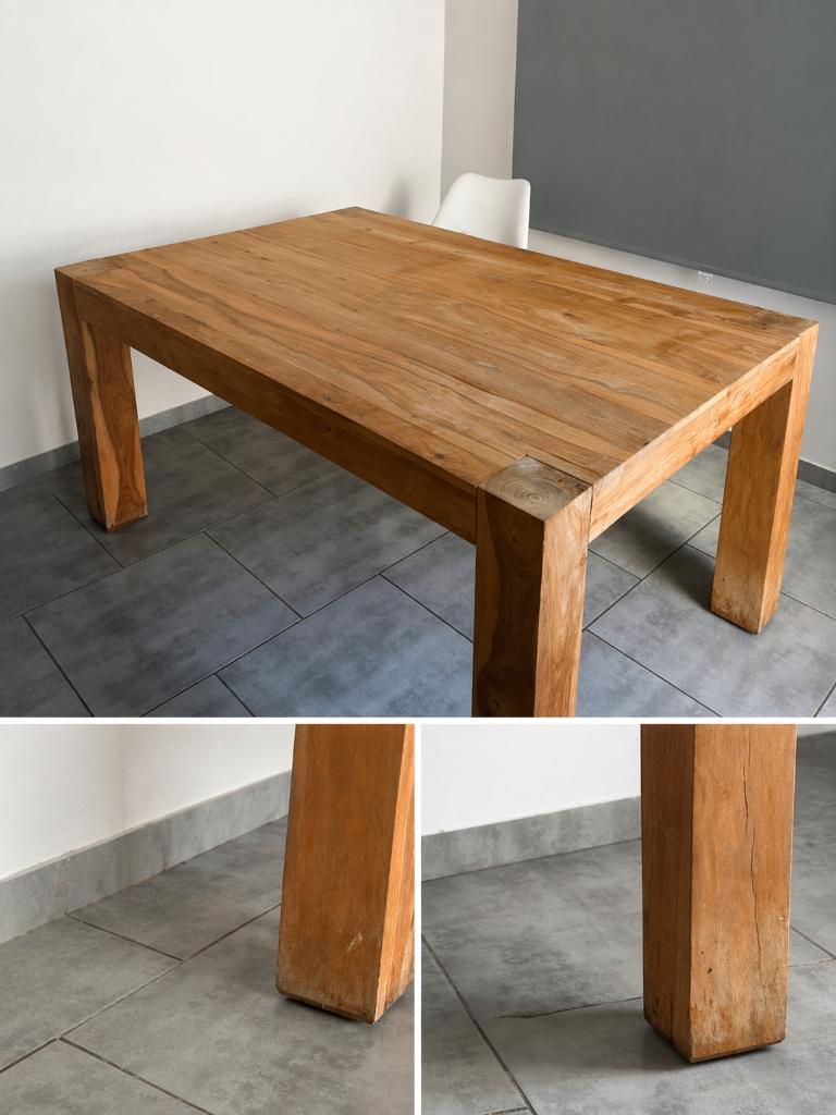 Table bois, 100 à 150 cm, Quatre personnes, Bois, Enlèvement
