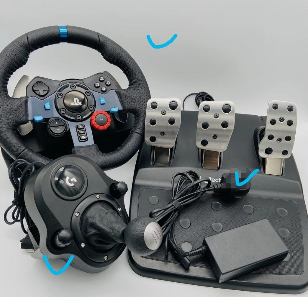 Logitech G29 Driving Force racestuur, pedaal en hendel, Ophalen of Verzenden, Zo goed als nieuw, Stuur of Pedalen, PlayStation 3