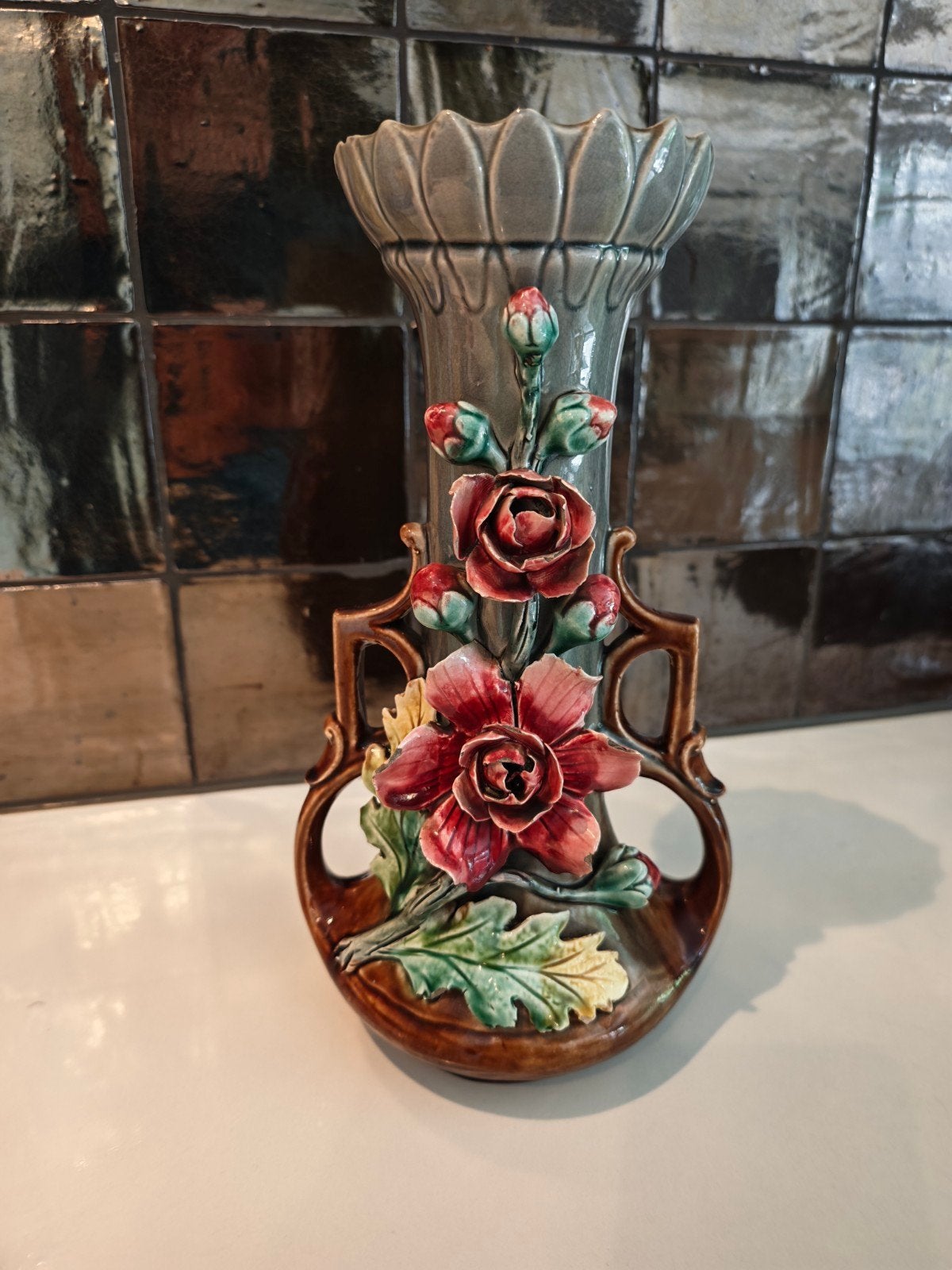 une cheminée Art Nouveau en 3 pièces, Antiquités & Art, Antiquités | Céramique & Poterie, Enlèvement