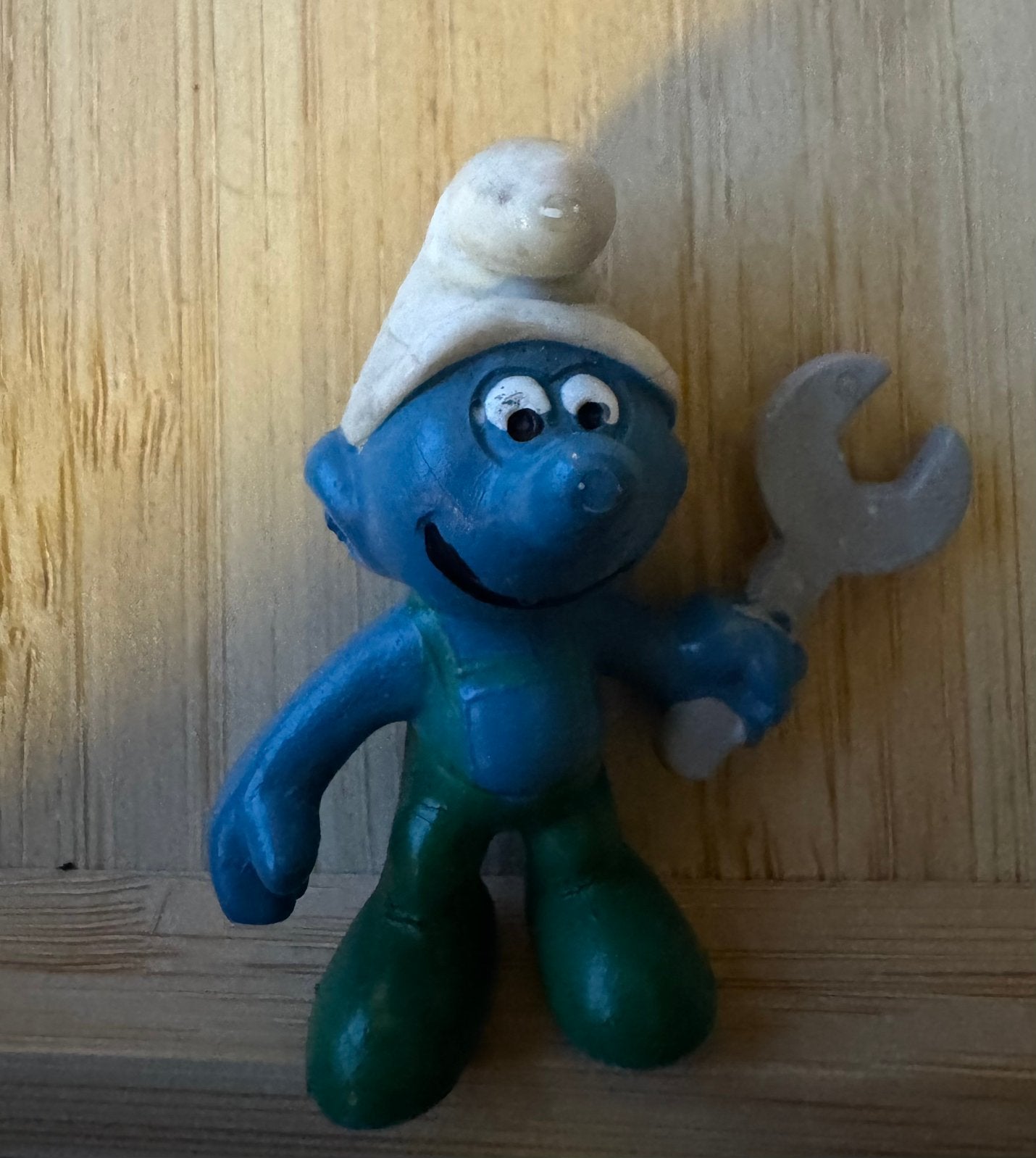 Knutselsmurf met moersleutel, Verzamelen, Smurfen, Ophalen, Gebruikt, Knutselsmurf, Poppetje, Figuurtje of Knuffel