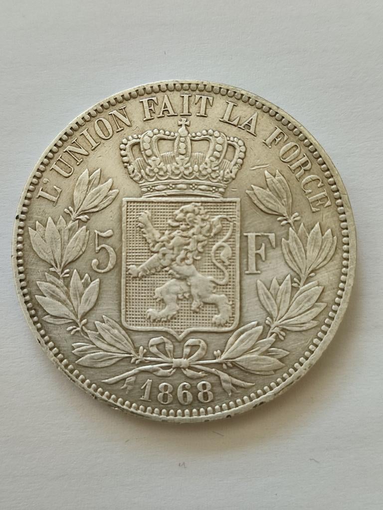 5 Frank munt 1868 Zilver, Ophalen