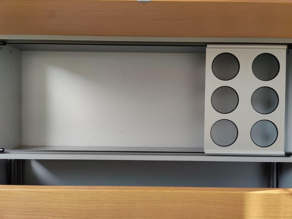 Interlübke | TV Meubel | Designer | Hangend | Hout en ijzer, Huis en Inrichting, Gebruikt, Teakhout, 200 cm of meer, Minder dan 100 cm