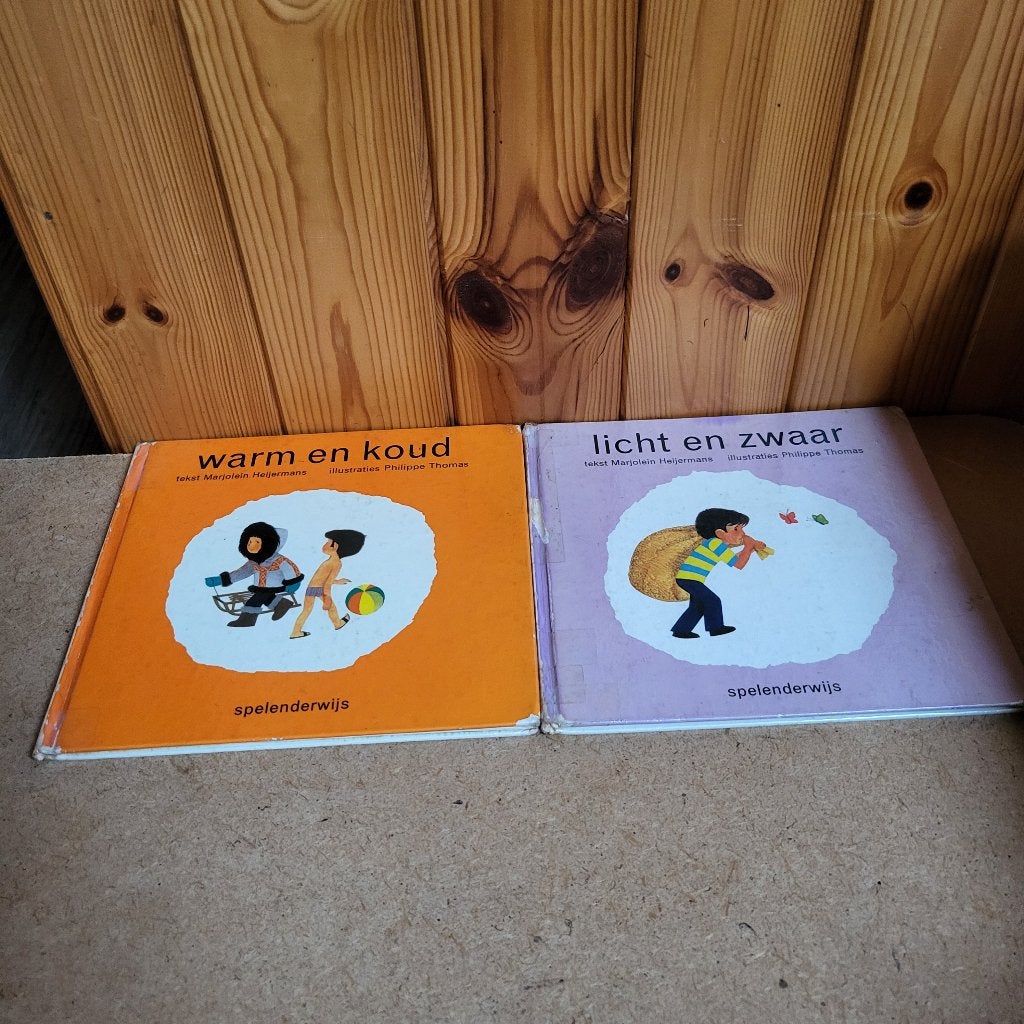 Vintage kinderboeken: warm en koud / licht en zwaar, Ophalen of Verzenden, Gelezen