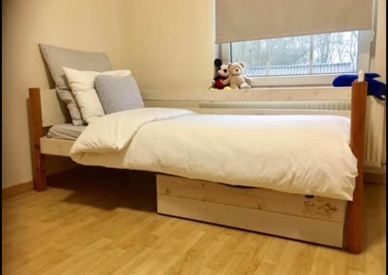 Disney kinderslaapkamer  hout Small world 2 bedden & kast., Ophalen, Gebruikt