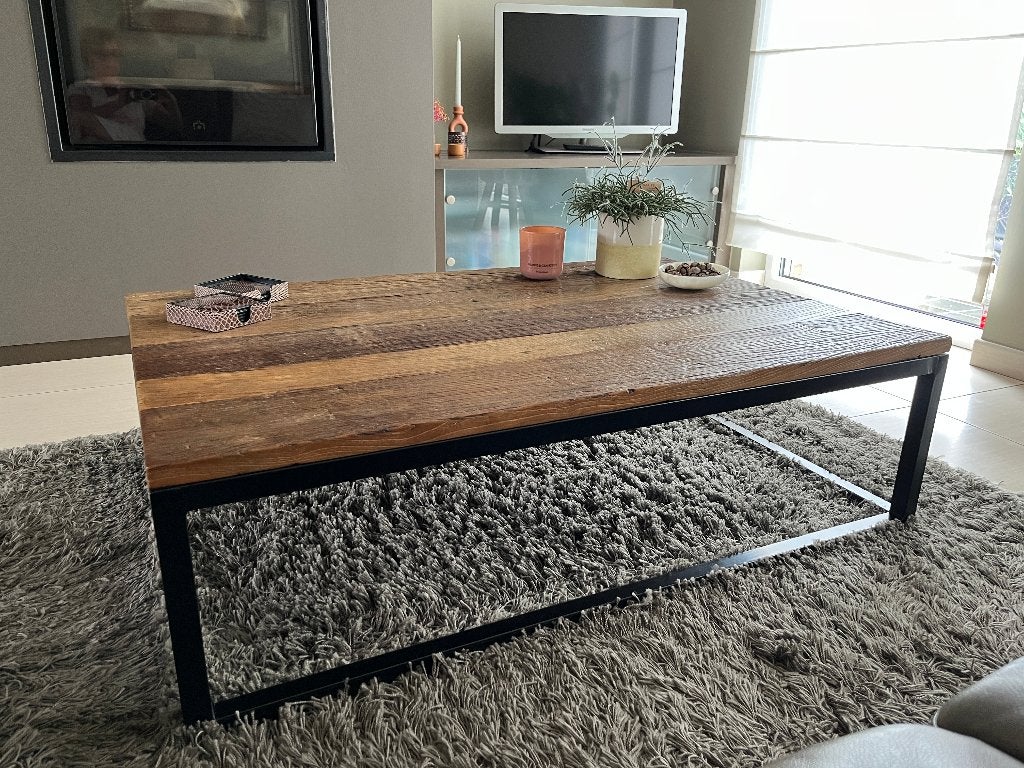 salontafels, Maison & Meubles, Tables | Tables de salon, 100 à 150 cm, Landelijk modern, Chêne, Comme neuf