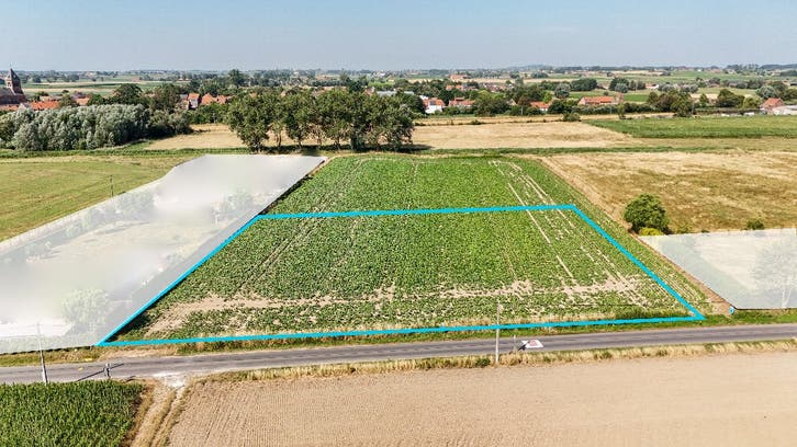 Terrain constructible d'env. 2000m² en campagne d'Houthem