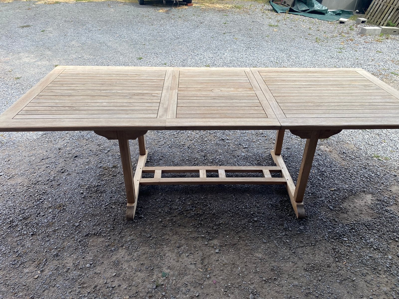 Table en teck avec allonge, Jardin & Terrasse, Tables de jardin, Enlèvement ou Envoi