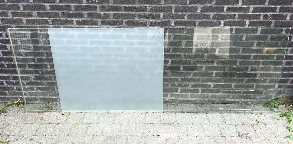Glazen wand 82,5cm x 241, Doe-het-zelf en Bouw, Ophalen, Zo goed als nieuw