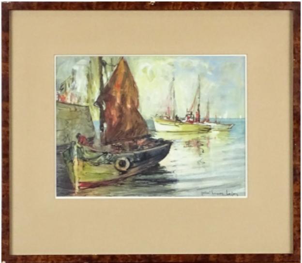 technique mixte marine signe paul henry lafon, Enlèvement ou Envoi