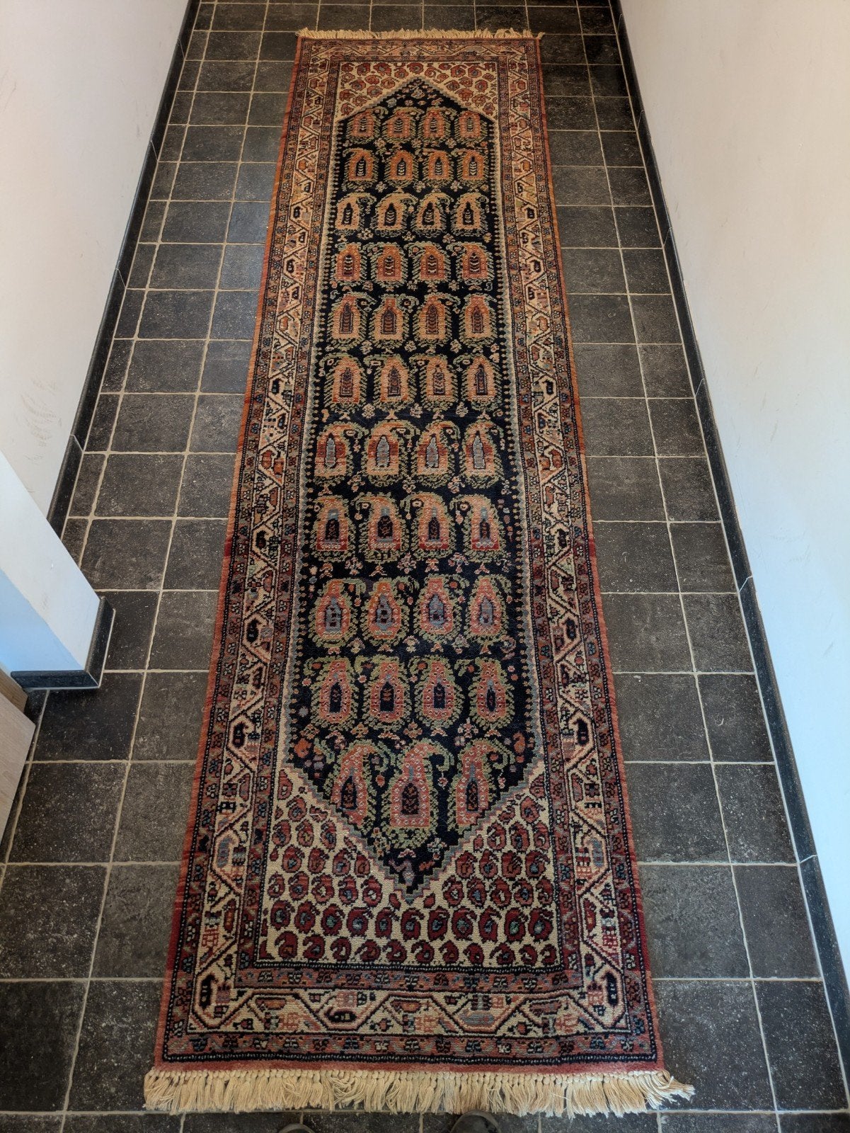 Handgeknoopt tapijt  : Kadjar van Louis De Poortere, Huis en Inrichting, Ophalen, Gebruikt, 200 cm of meer, 50 tot 100 cm