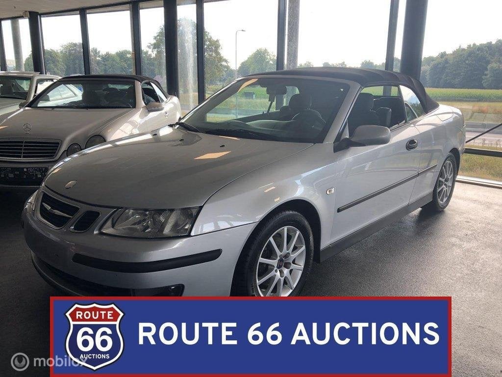 Saab 9-3 Cabriolet Linear | 2004 | Route 66 Auctions, Auto's, Saab, Gebruikt, Zwart, Bedrijf, Handgeschakeld
