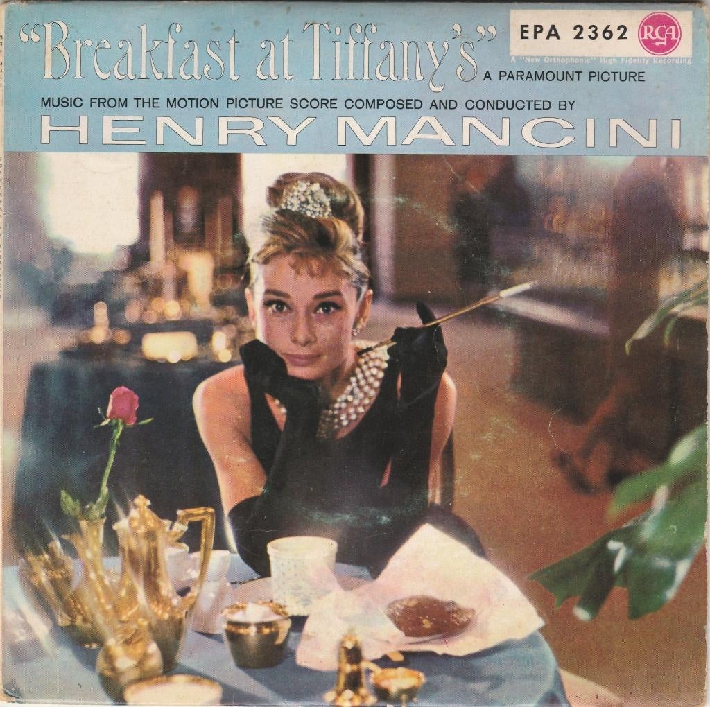 45T: EP: Henri Mancini: Breakfast at Tiffany's   Film, CD & DVD, Vinyles Singles, Enlèvement ou Envoi, Utilisé, Musique de films et Bande son
