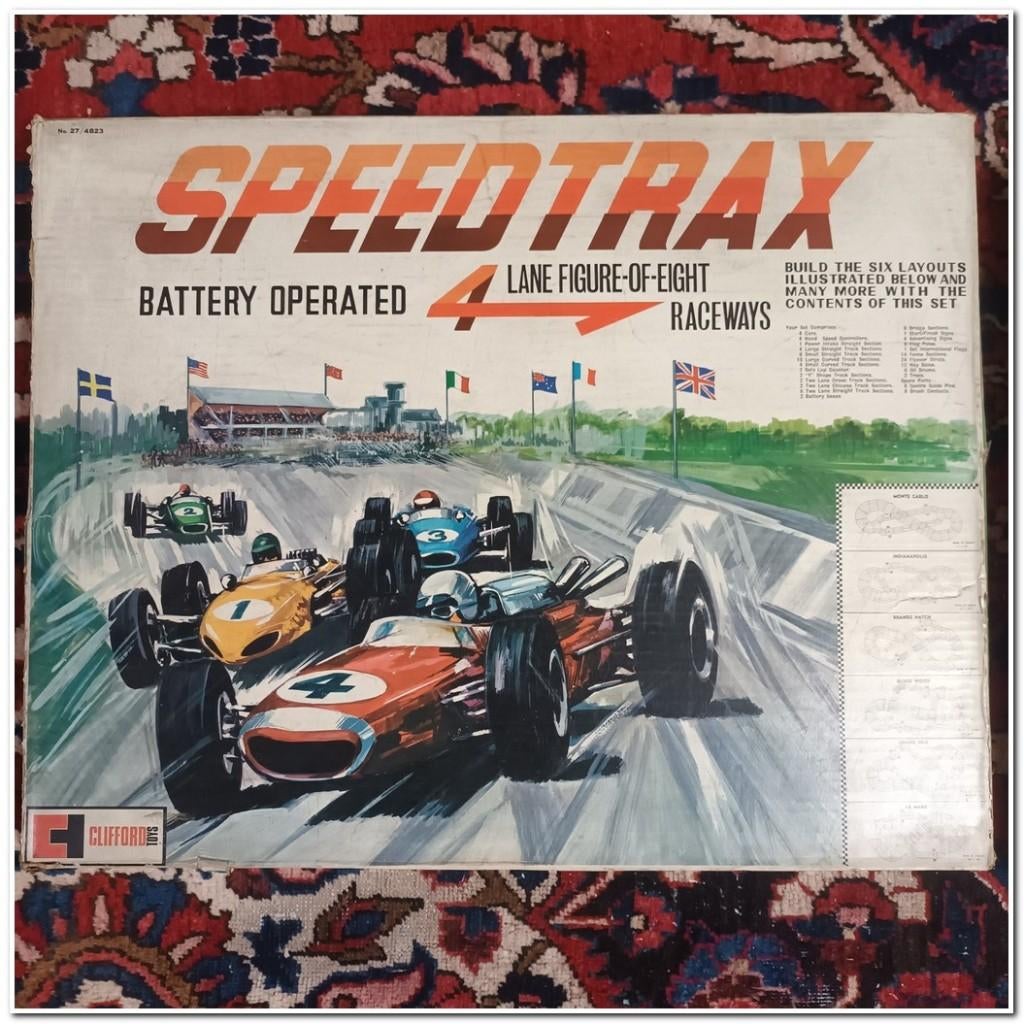 Vintage speedtrax racebaan in originele doos, Ophalen, Racebaan