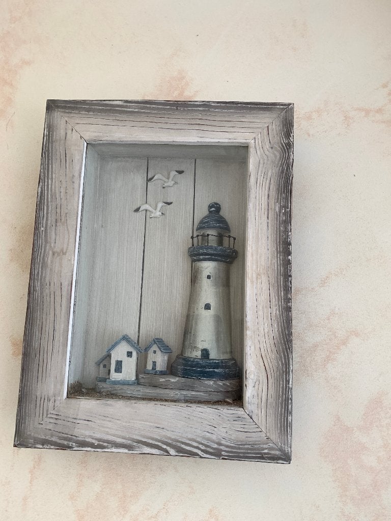 kader met zeetafereel, Ophalen, Achter glas, Meerkleurig, Landelijk