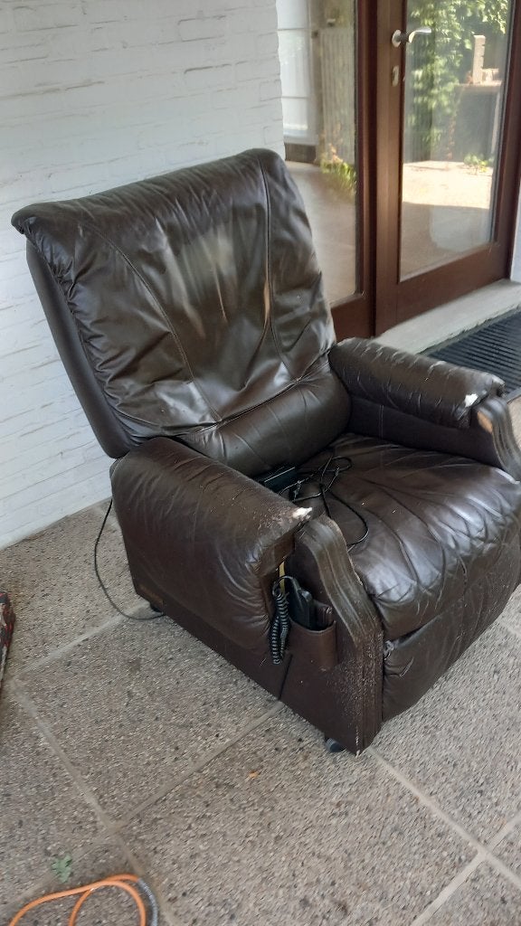 relaxzetel leder, Ophalen, Gebruikt, Rustiek, 50 tot 75 cm