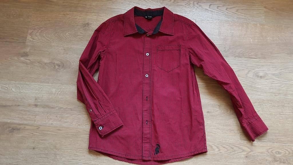 rood met zwart gestreept hemd H&M maat 140, Kinderen en Baby's, Kinderkleding | Maat 140, H&M, Overhemd of Blouse, Ophalen of Verzenden
