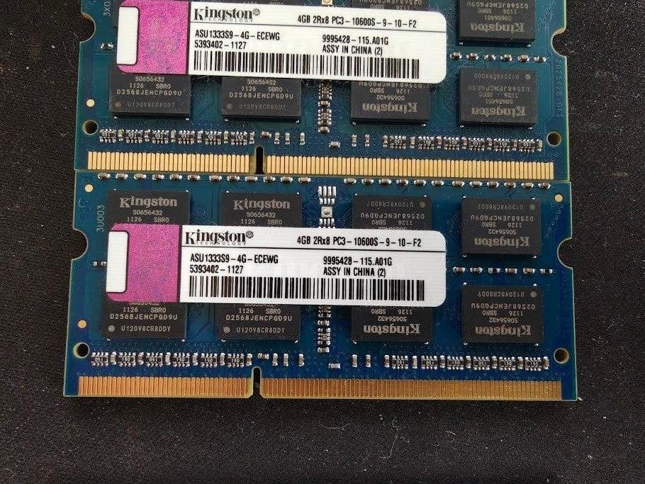 4 4Go DDR3 SO-DIMM RAM portable – Kingston/Nanya, Informatique & Logiciels, DDR3, Utilisé, 1333 & 1600, Laptop