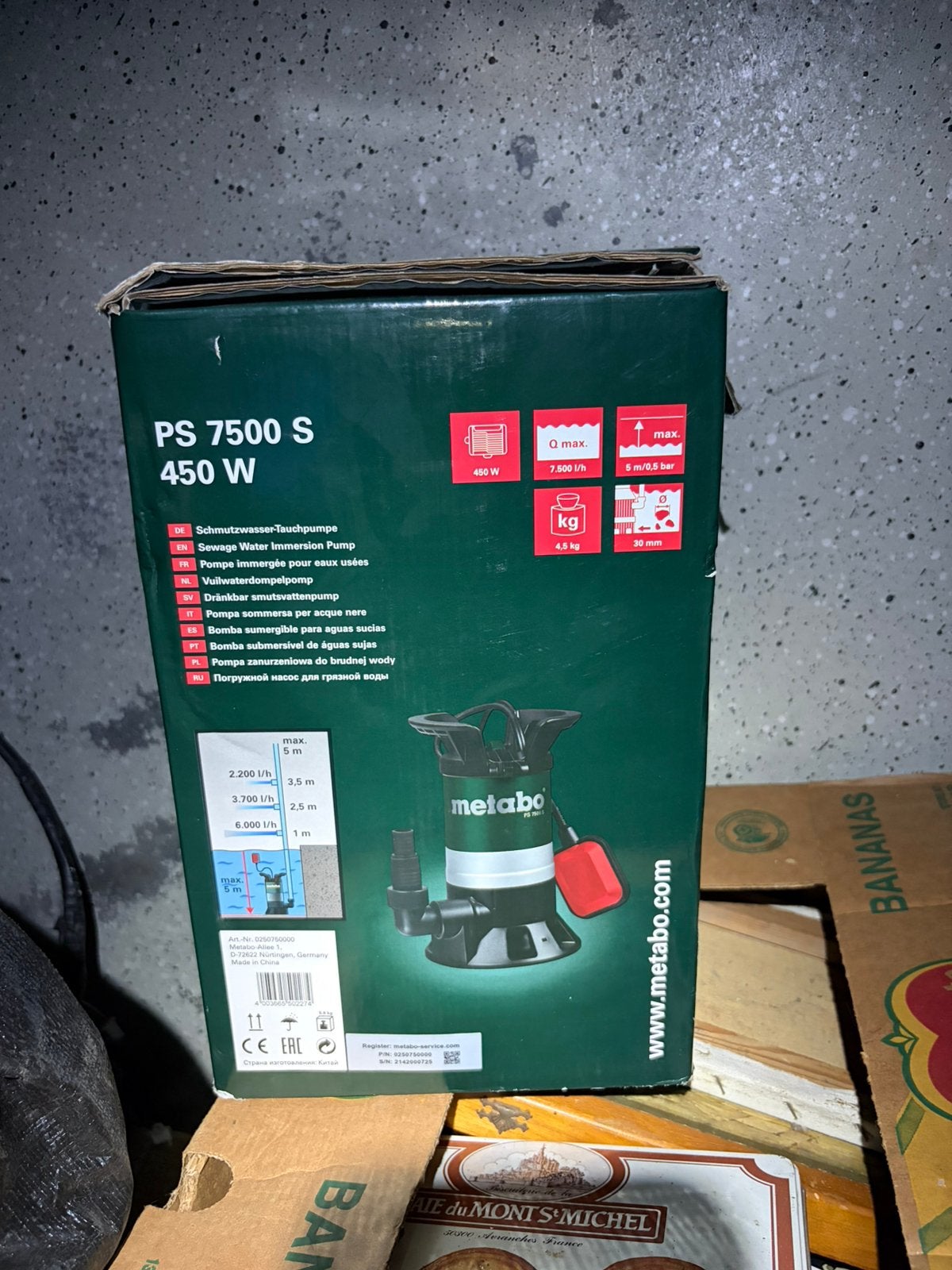Metabo PS 7500 S 450w dompelpomp ! NIEUW !, Ophalen, Nieuw, Minder dan 600 watt, Overige typen