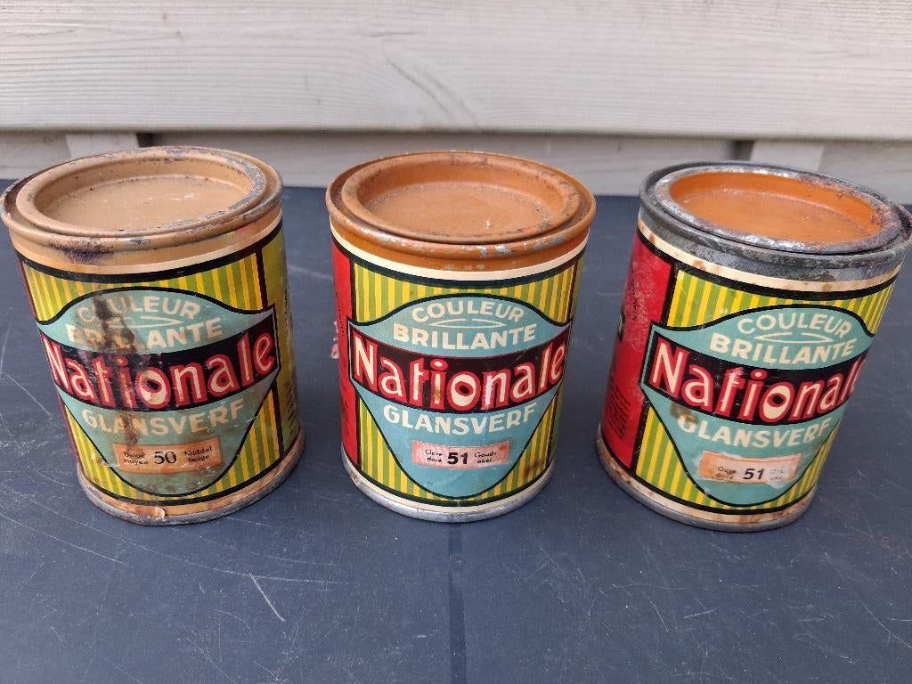 blikken jaren 40-50 NATIONALE CALORIN VERF., Ophalen of Verzenden, Zo goed als nieuw, Reclamebord