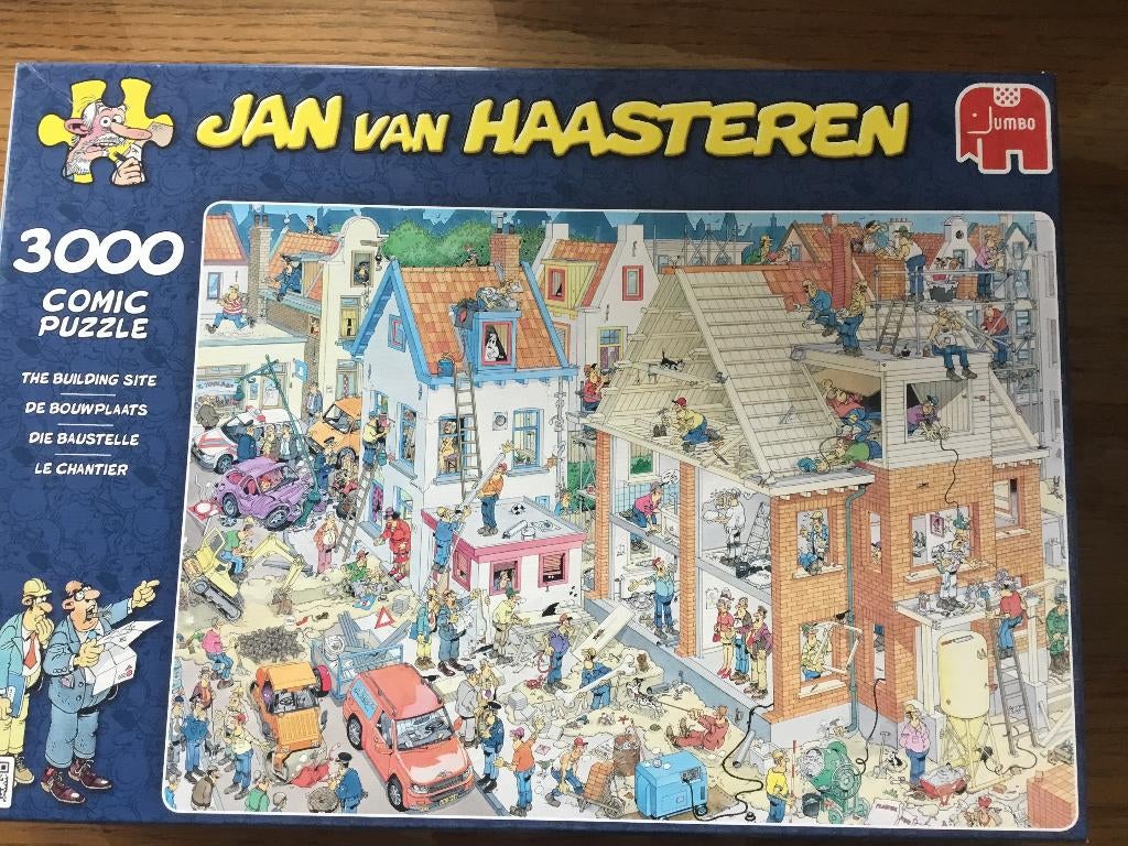 Puzzel Jumbo 3000 Jan Van Haasteren De bouwplaats, Ophalen of Verzenden, Meer dan 1500 stukjes, Gebruikt, Legpuzzel