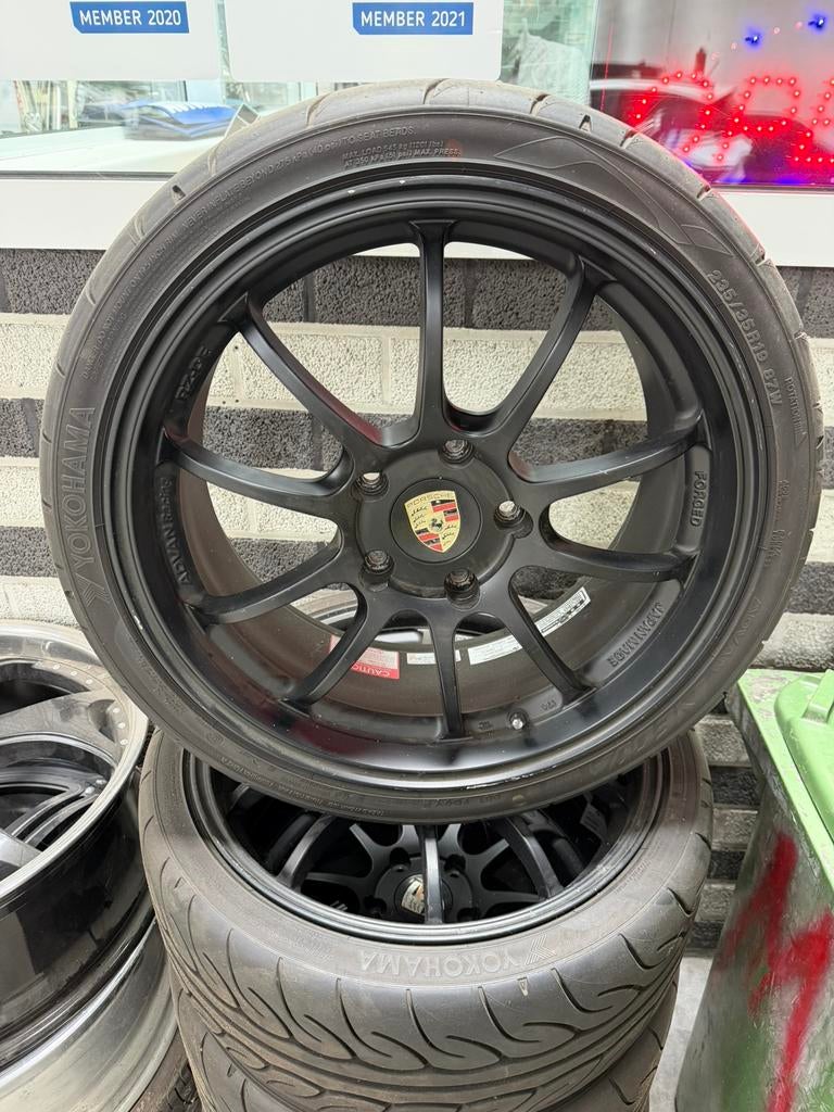 Advan Racing wheels porsche 996 911 banden yokohama, Auto-onderdelen, Banden en Velgen, Gebruikt, Banden en Velgen, 305 mm, Personenwagen