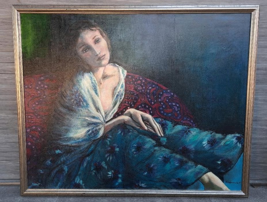 huile sur toile signe Marie Héléne Labranche Hocquet, Enlèvement, Toile