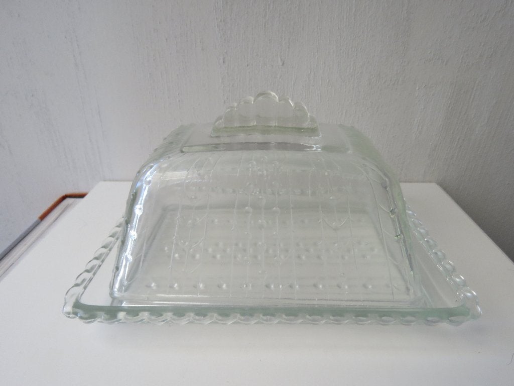 Cloche à fromage vintage, pot à beurre, années 1950, verre, Enlèvement ou Envoi
